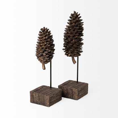 Petite Brown Resin Pinecone Shaped Decor Piece