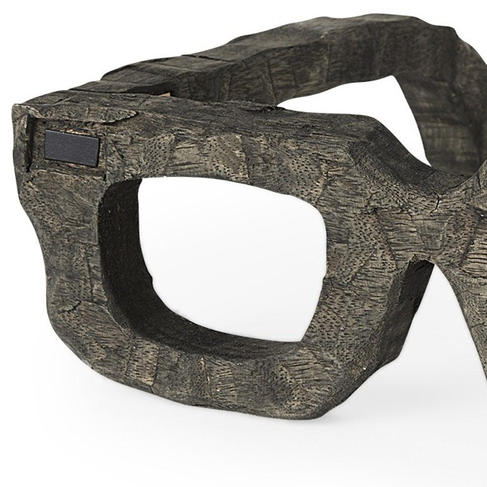 Eugene Rustic Brown Wooden Eyeglass Sculpture HomeRoots