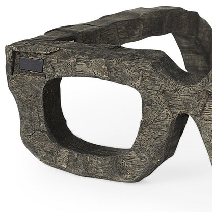 Eugene Rustic Brown Wooden Eyeglass Sculpture HomeRoots
