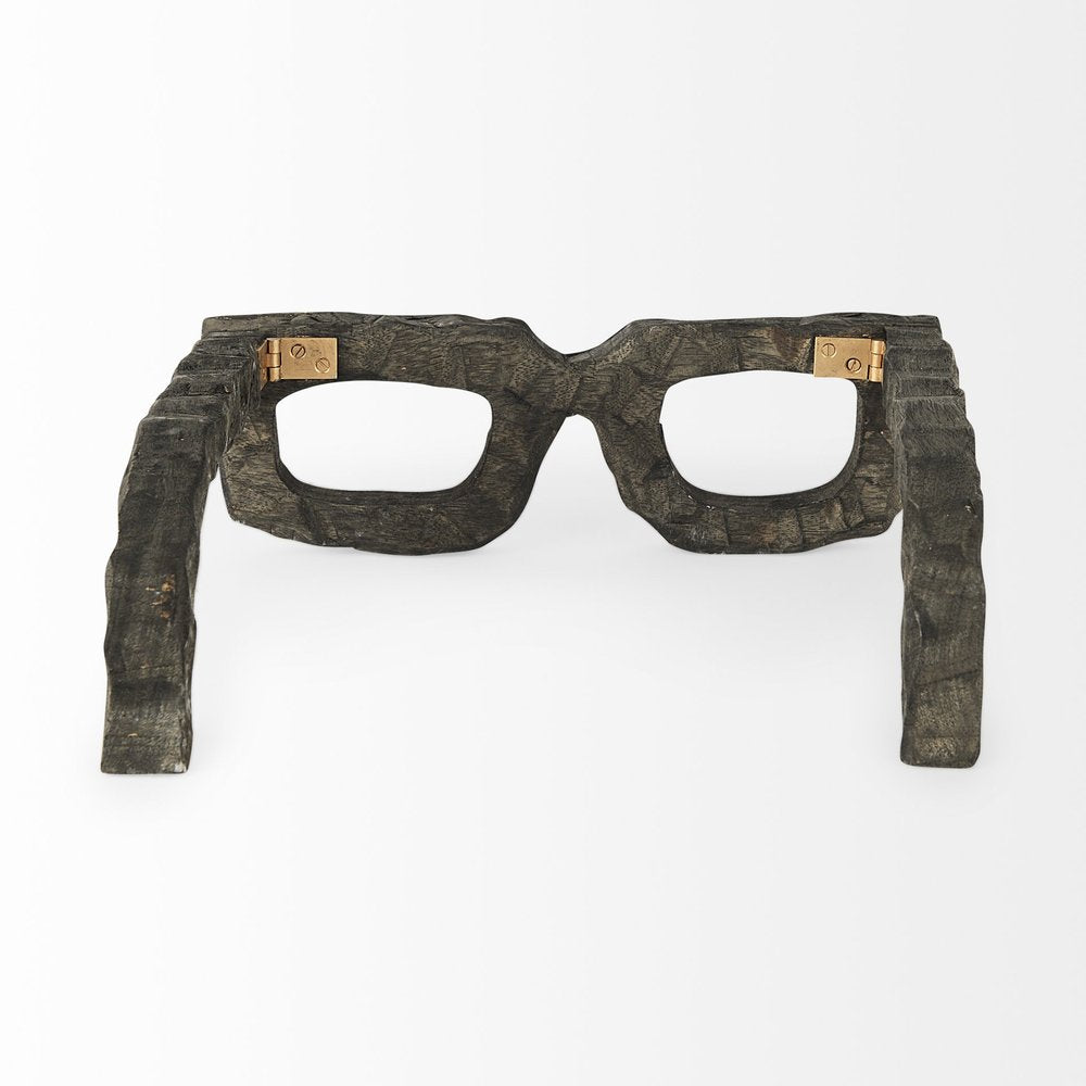Eugene Rustic Brown Wooden Eyeglass Sculpture HomeRoots