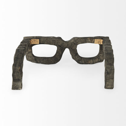 Eugene Rustic Brown Wooden Eyeglass Sculpture HomeRoots
