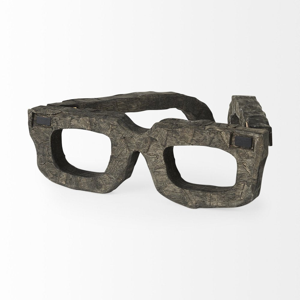 Eugene Rustic Brown Wooden Eyeglass Sculpture HomeRoots