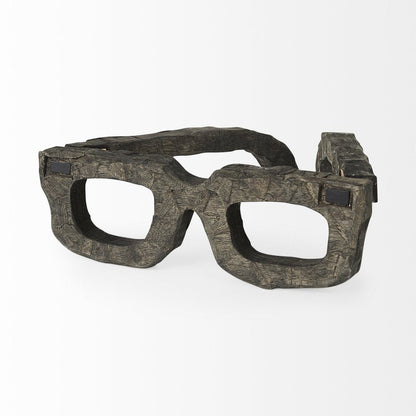 Eugene Rustic Brown Wooden Eyeglass Sculpture HomeRoots