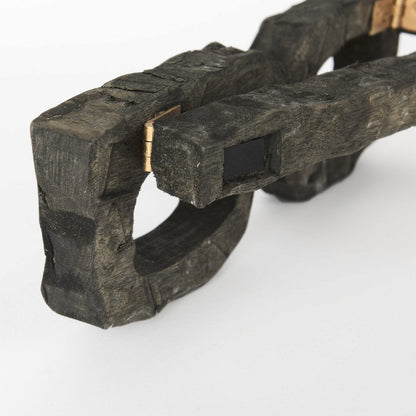 Eugene Rustic Brown Wooden Eyeglass Sculpture HomeRoots