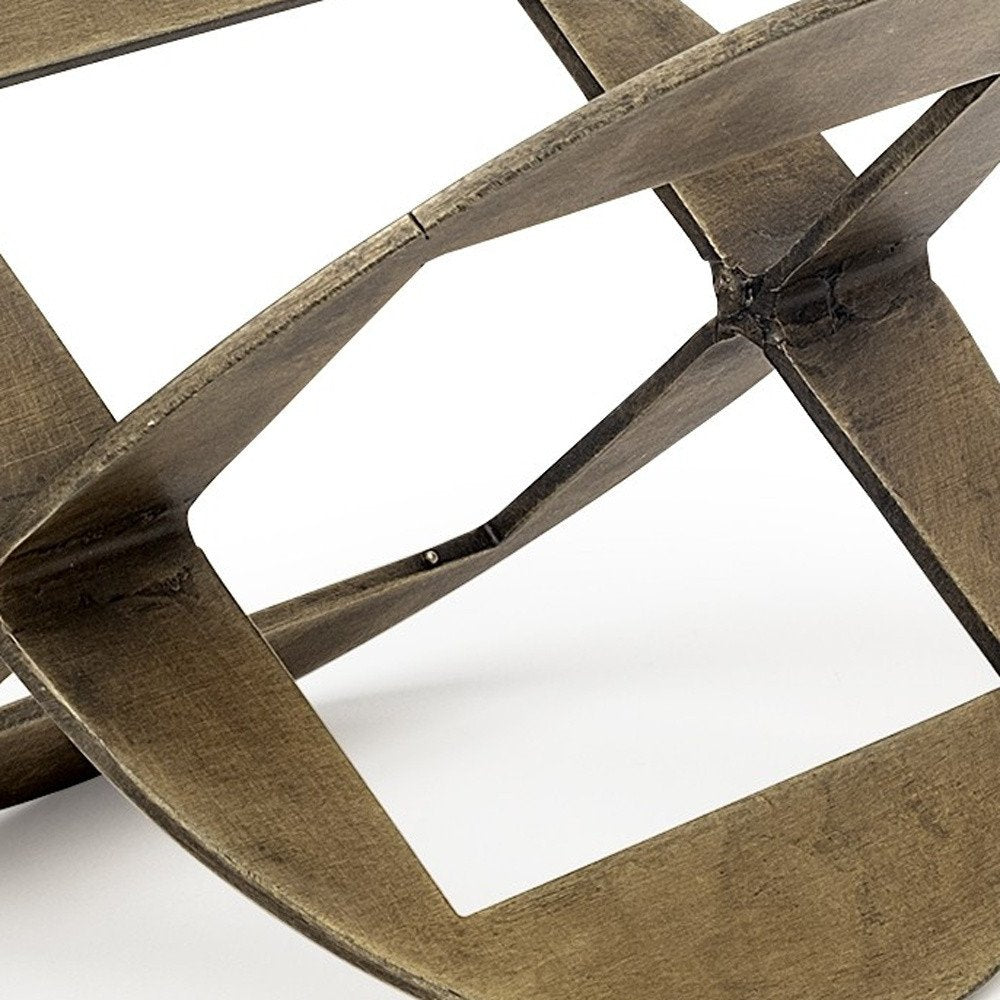 6" Gold Metal Geometric Orb Tabletop Sculpture HomeRoots