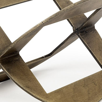 6" Gold Metal Geometric Orb Tabletop Sculpture HomeRoots
