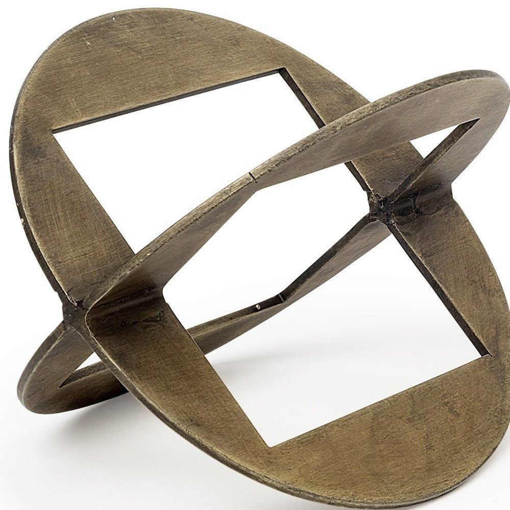 6" Gold Metal Geometric Orb Tabletop Sculpture HomeRoots