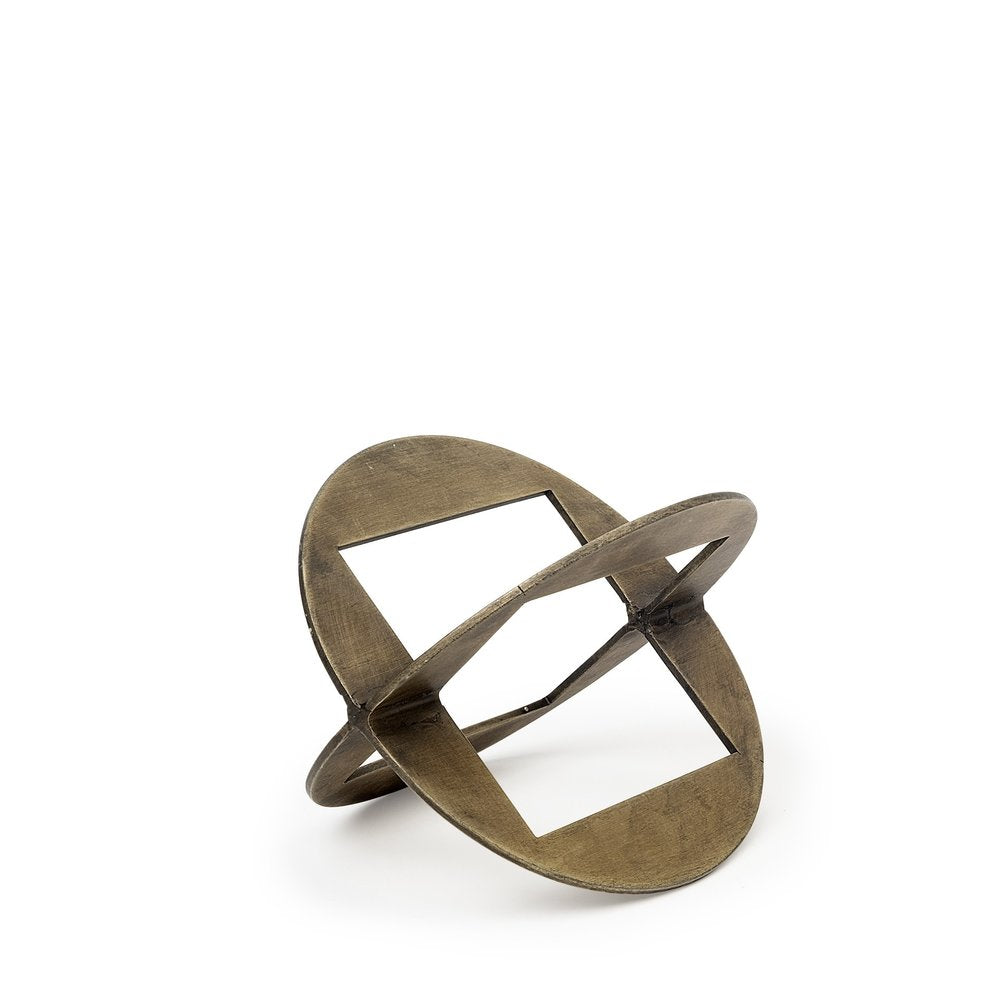 6" Gold Metal Geometric Orb Tabletop Sculpture HomeRoots