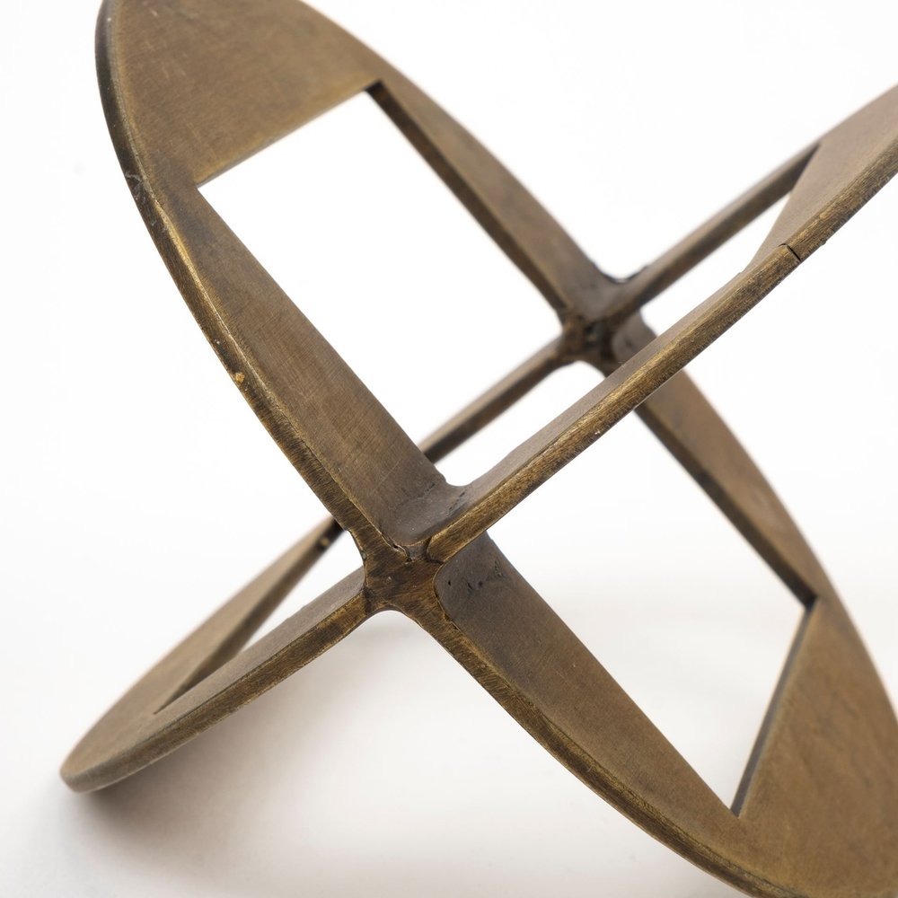 6" Gold Metal Geometric Orb Tabletop Sculpture HomeRoots