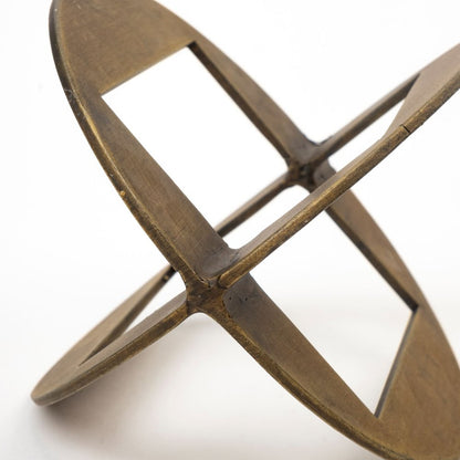 6" Gold Metal Geometric Orb Tabletop Sculpture HomeRoots