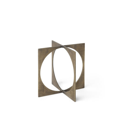 6" Burnished Gold Metal Circle Square Sculpture HomeRoots