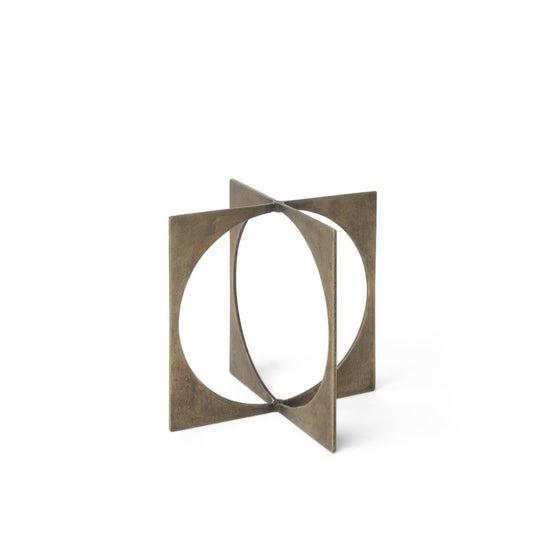 6" Burnished Gold Metal Circle Square Sculpture HomeRoots