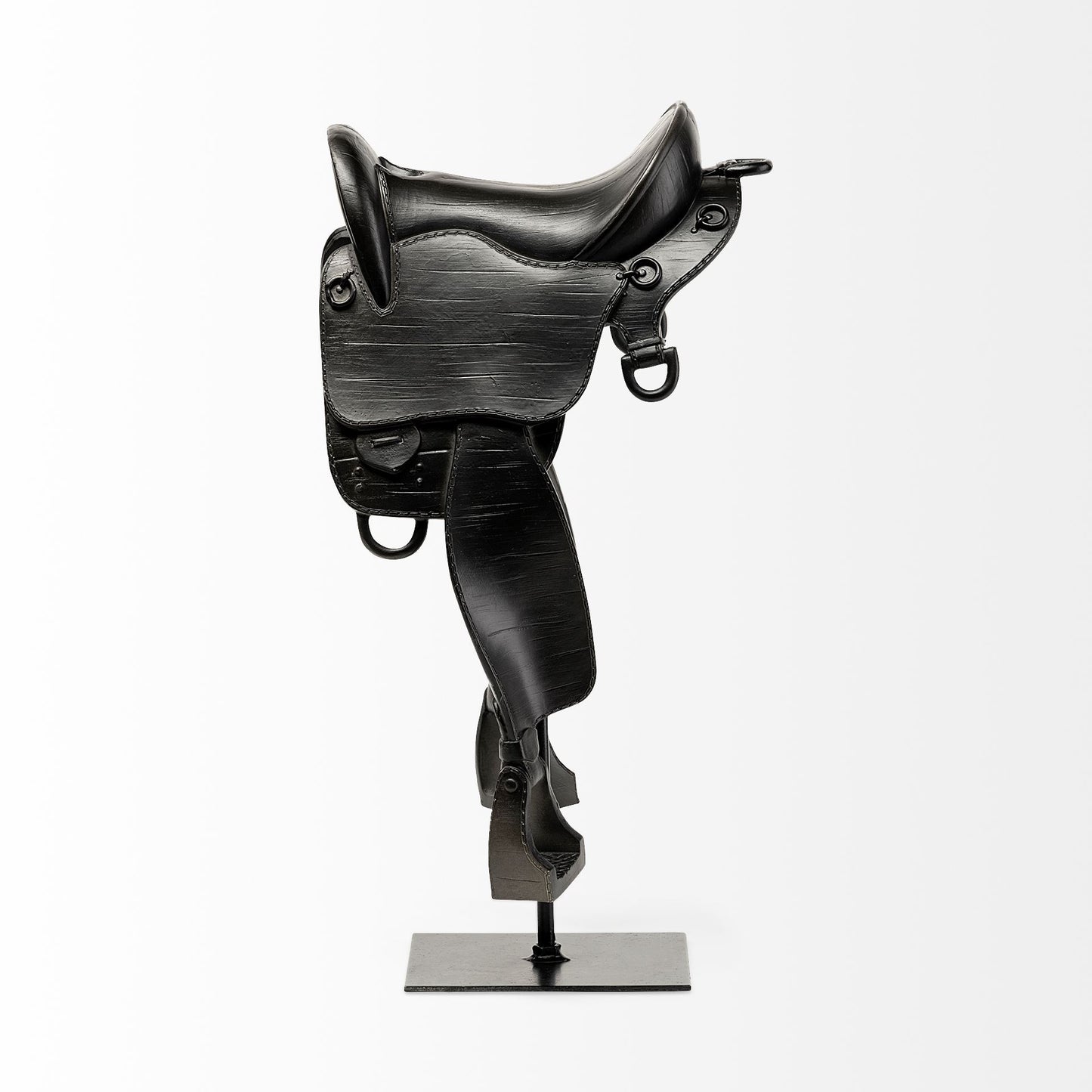 Black English Horse Saddle Sculpture