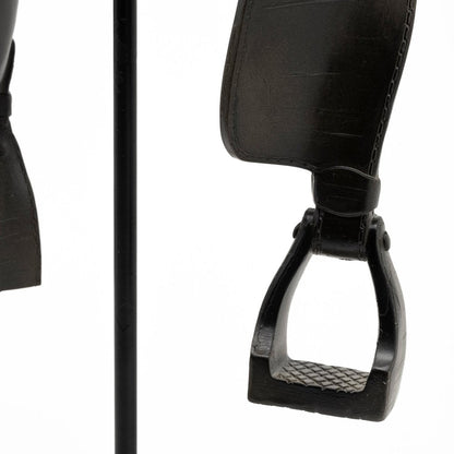 17" Black Metal And Resin English Horse Saddle Tabletop Sculpture HomeRoots