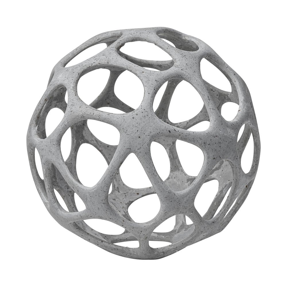 Light Gray Metal Hollow Orb Sculpture HomeRoots