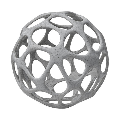 Light Gray Metal Hollow Orb Sculpture HomeRoots