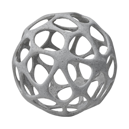 Light Gray Metal Hollow Orb Sculpture HomeRoots