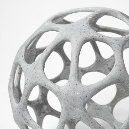 Light Gray Metal Hollow Orb Sculpture HomeRoots