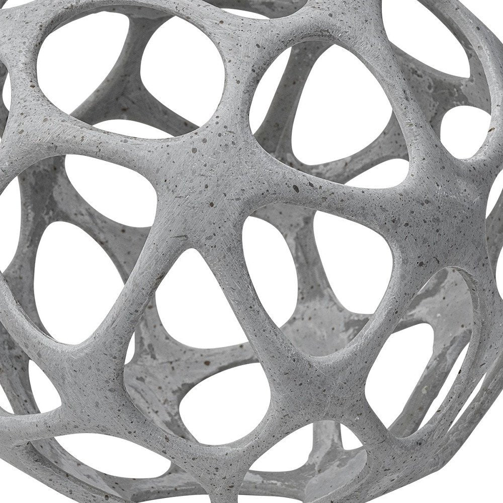 Light Gray Metal Hollow Orb Sculpture — view 5