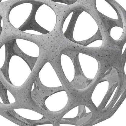 Light Gray Metal Hollow Orb Sculpture HomeRoots