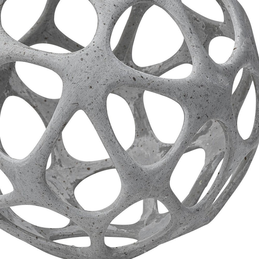 Light Gray Metal Hollow Orb Sculpture HomeRoots