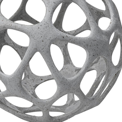 Light Gray Metal Hollow Orb Sculpture HomeRoots