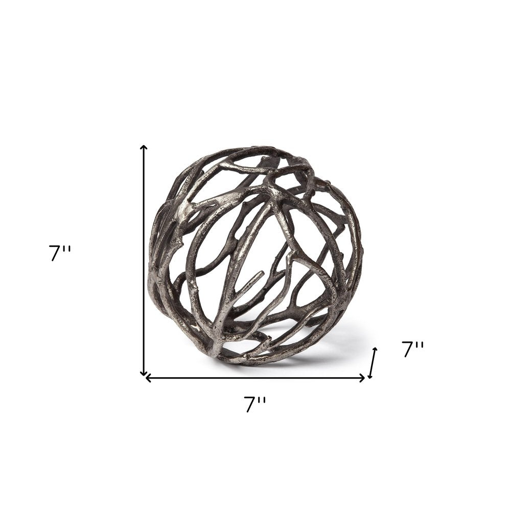 Silver Metal Tree Branch Sculpture HomeRoots