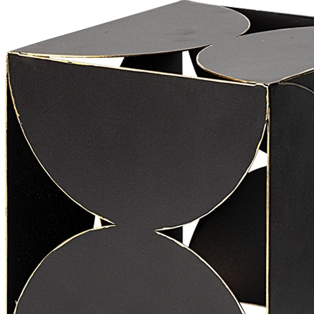 6" Contemporary Black Metal Geo Cube Sculpture HomeRoots