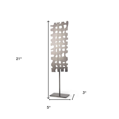 21" Gray Metal Tabletop Sculpture HomeRoots