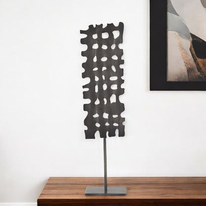 21" Gray Metal Tabletop Sculpture HomeRoots