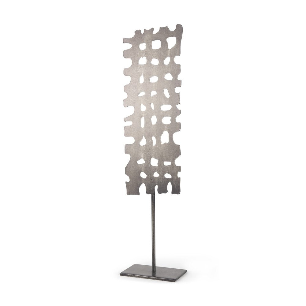 21" Gray Metal Tabletop Sculpture HomeRoots
