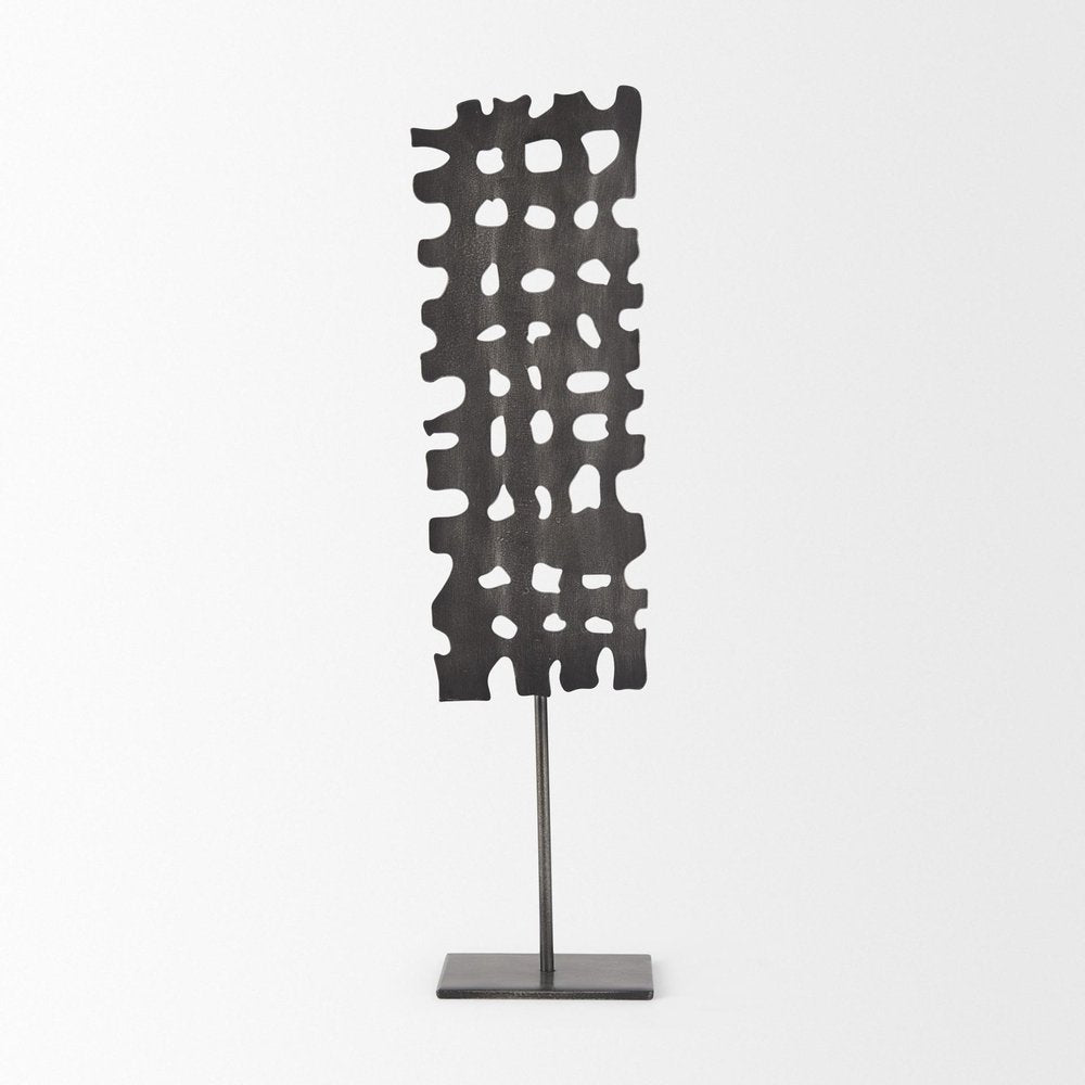21" Gray Metal Tabletop Sculpture — view 2