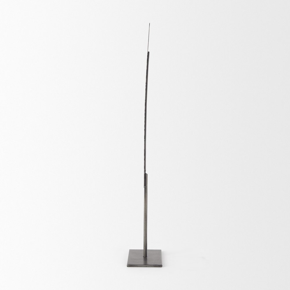 21" Gray Metal Tabletop Sculpture — view 3