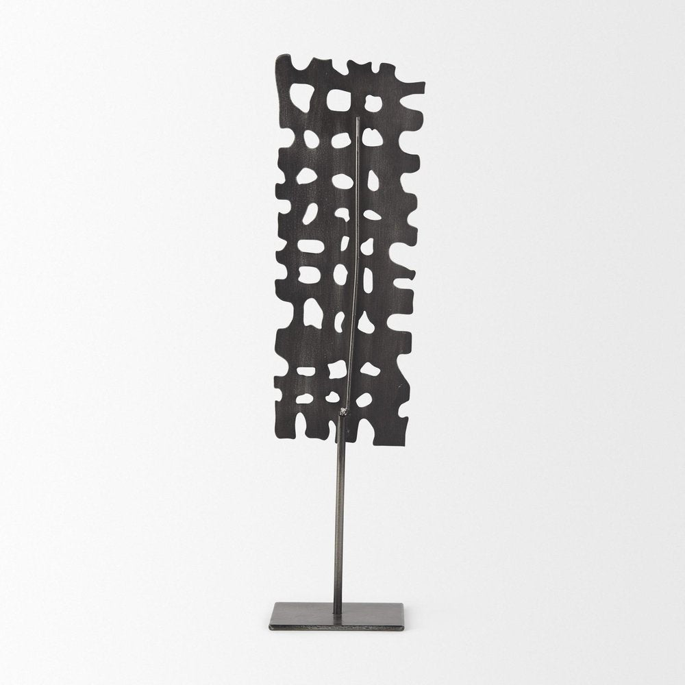 21" Gray Metal Tabletop Sculpture — view 4