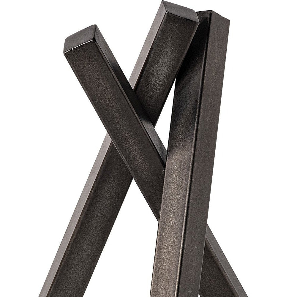 12" Gunmetal Gray Metal Abstract Geometric Tabletop Sculpture HomeRoots