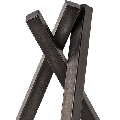 12" Gunmetal Gray Metal Abstract Geometric Tabletop Sculpture HomeRoots