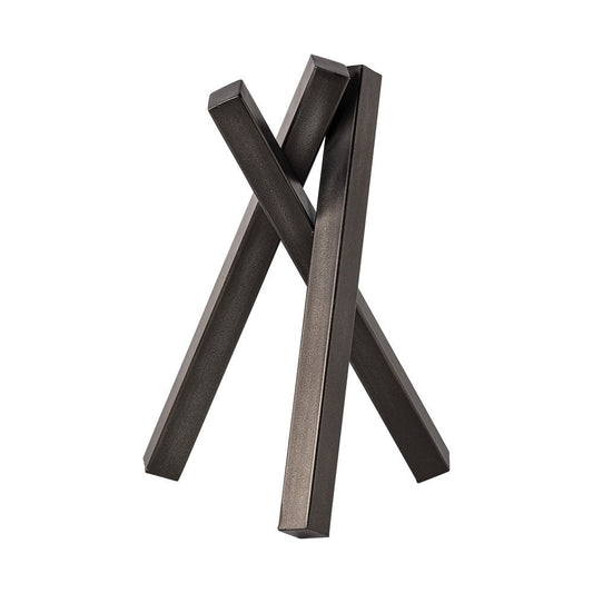 12" Gunmetal Gray Metal Abstract Geometric Tabletop Sculpture HomeRoots