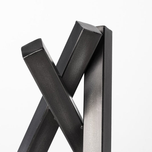 12" Gunmetal Gray Metal Abstract Geometric Tabletop Sculpture HomeRoots