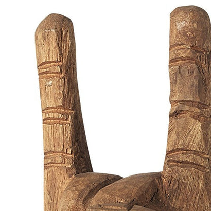 13" Brown Metal Hand Tabletop Sculpture HomeRoots