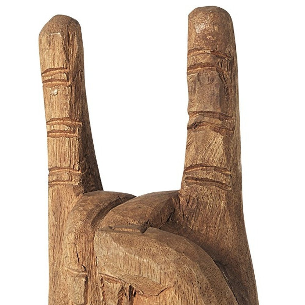 13" Brown Metal Hand Tabletop Sculpture HomeRoots