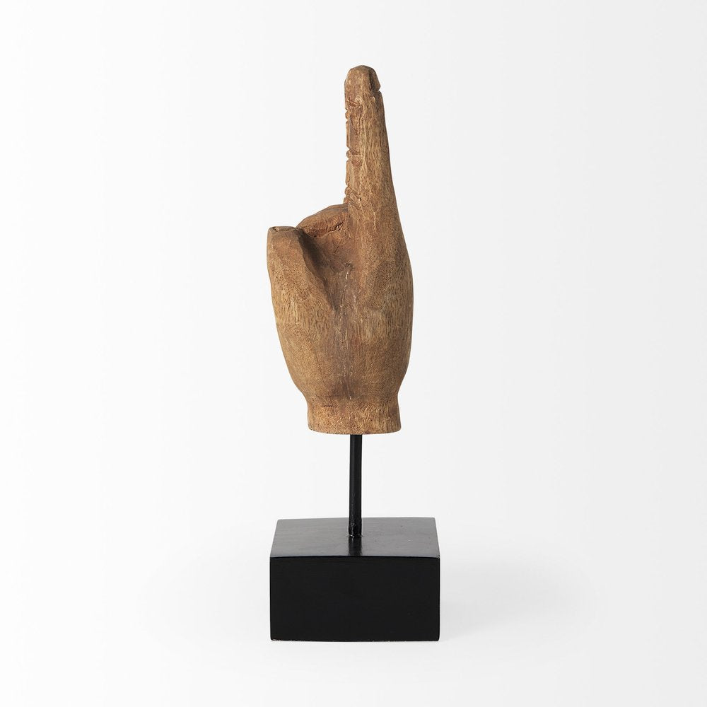 13" Brown Metal Hand Tabletop Sculpture HomeRoots
