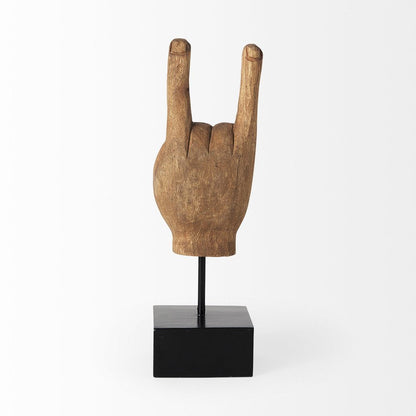 13" Brown Metal Hand Tabletop Sculpture HomeRoots