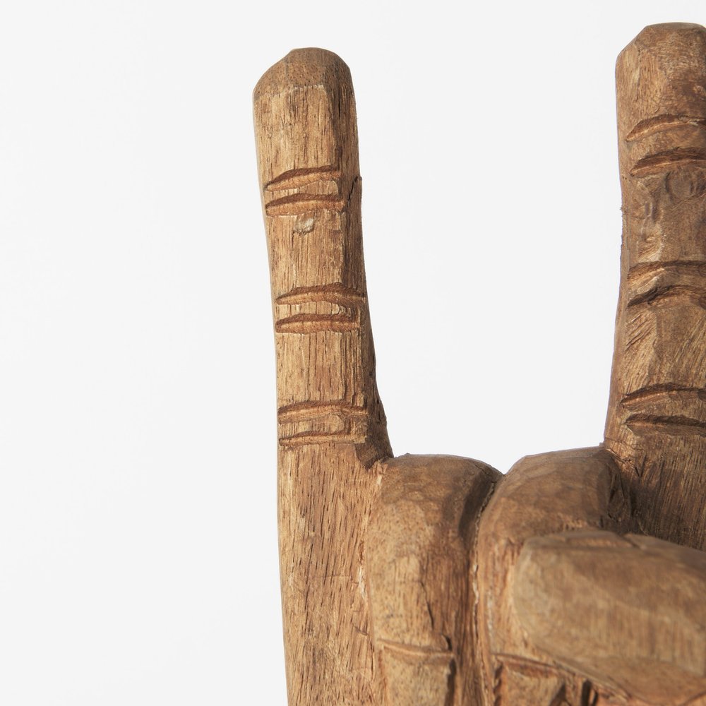 13" Brown Metal Hand Tabletop Sculpture HomeRoots
