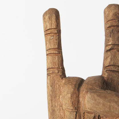 13" Brown Metal Hand Tabletop Sculpture HomeRoots