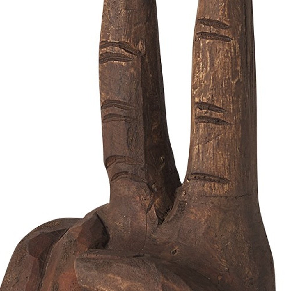 13" Brown Fabric Hand Tabletop Sculpture HomeRoots