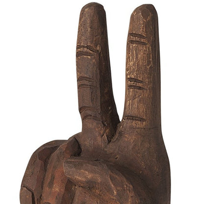 13" Brown Fabric Hand Tabletop Sculpture HomeRoots