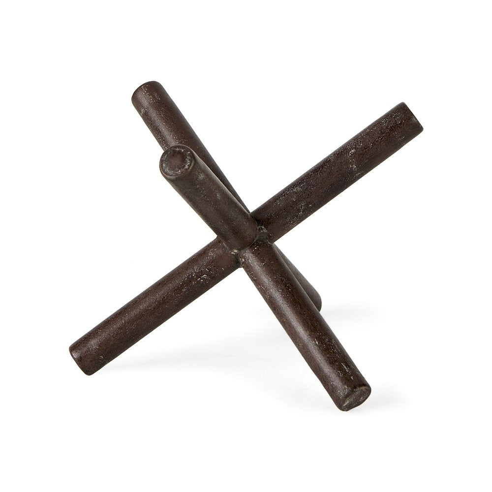 8" Rustic Metal X Decorative Sculpture HomeRoots