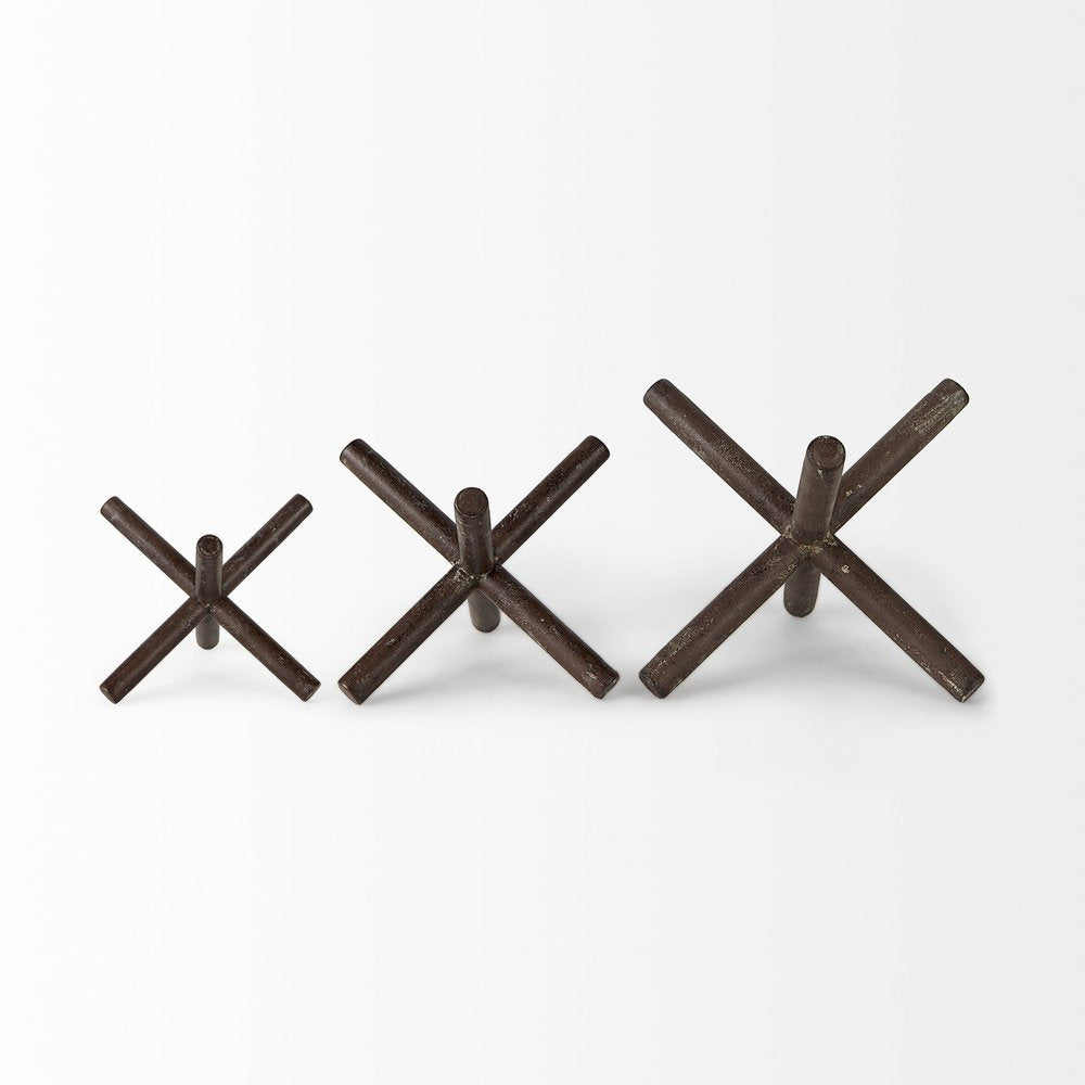 8" Rustic Metal X Decorative Sculpture HomeRoots