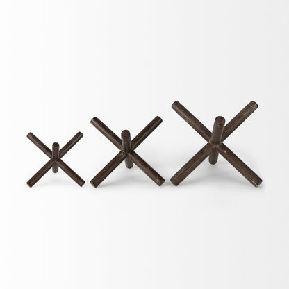 8" Rustic Metal X Decorative Sculpture HomeRoots