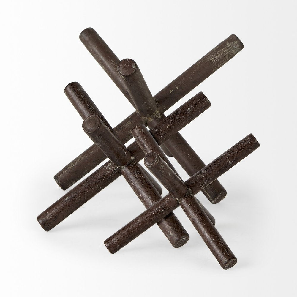 8" Rustic Metal X Decorative Sculpture HomeRoots